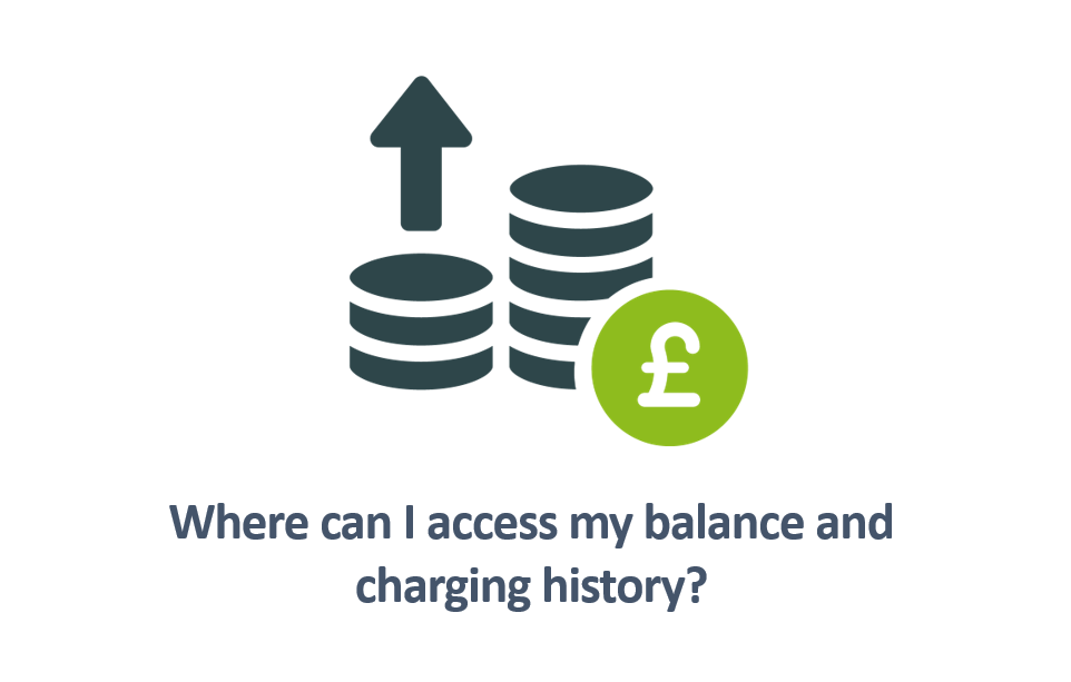 Where can I access my balance and charging history